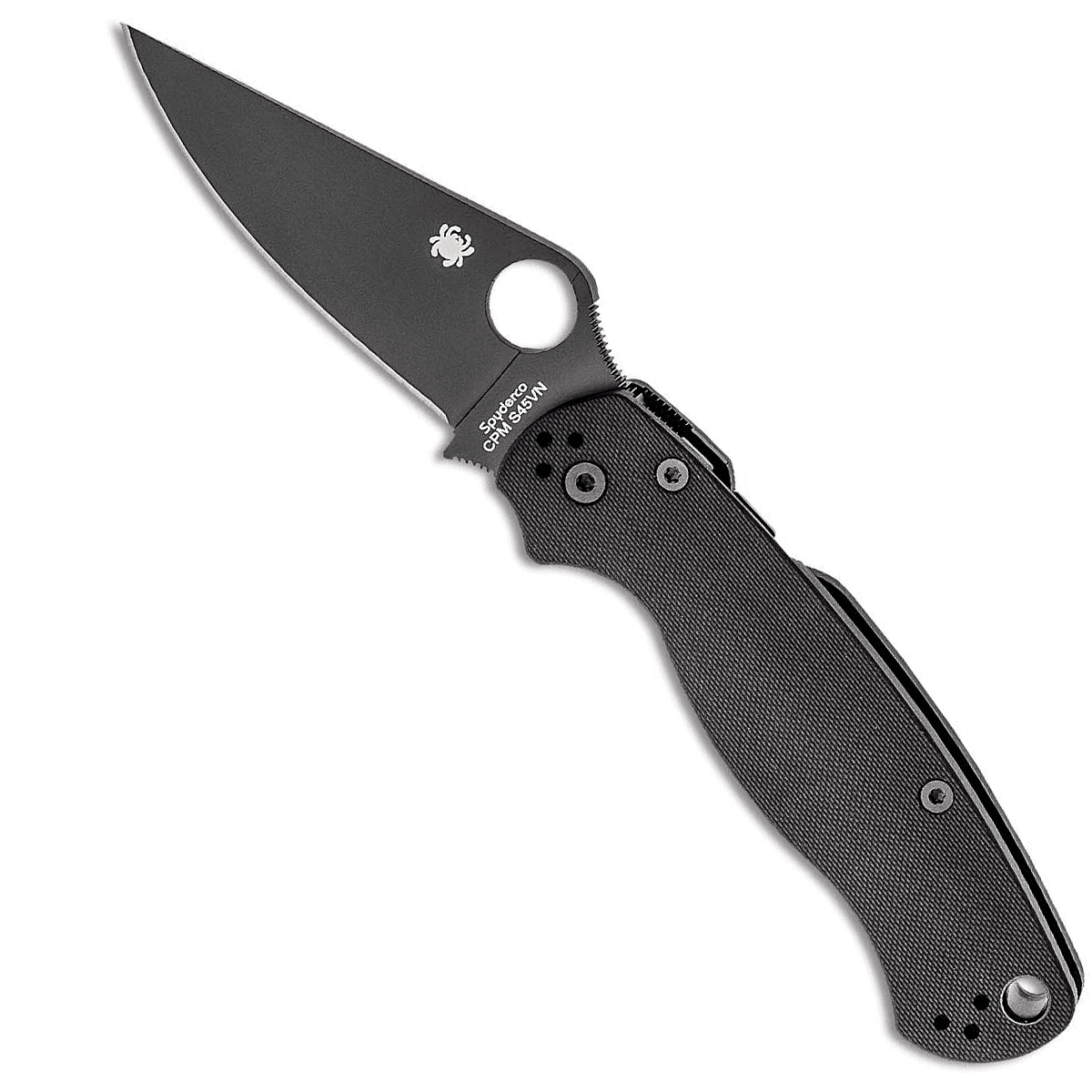 Spyderco C81GPBK2 Para Military 2 3.42" Folding Plain Black DLC CPM S45VN Knife Spyderco C81GPBK2 Para Military 2 3.42" Folding Plain Black DLC CPM S45VN Knife