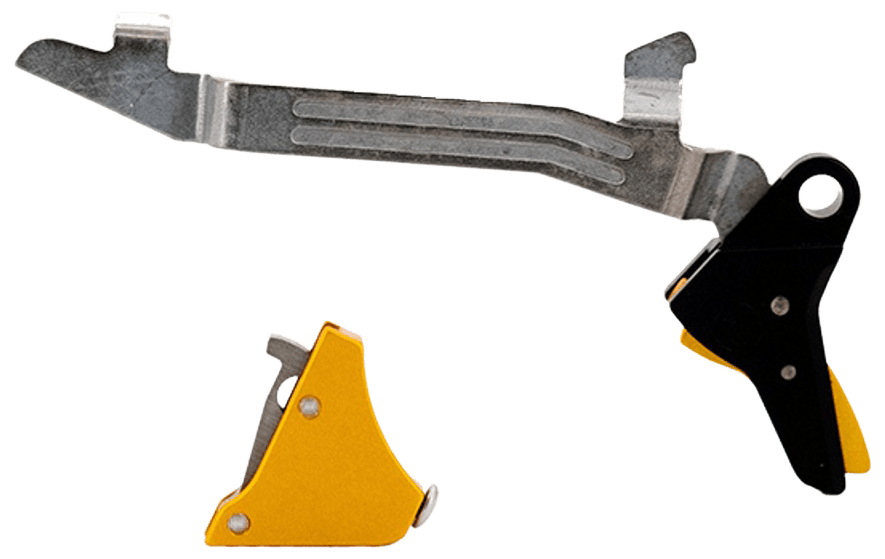 Timney Triggers ALPHAGLOCK5GOLD Alpha Competition 9mm Luger/40 S&W/22 LR, Gold Straight Trigger, Compatible w/Glock Gen5 & Glock 44 Timney Triggers ALPHAGLOCK5GOLD Alpha Competition 9mm Luger/40 S&W/22 LR, Gold Straight Trigger, Compatible w/Glock Gen5 & Glock 44