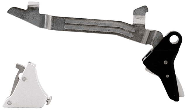 Timney Triggers ALPHAGLOCK5SILVR Alpha Competition 9mm Luger/40 S&W/22 LR, Silver Straight Trigger, Compatible w/Glock Gen5 & Glock 44 Timney Triggers ALPHAGLOCK5SILVR Alpha Competition 9mm Luger/40 S&W/22 LR, Silver Straight Trigger, Compatible w/Glock Gen5 & Glock 44