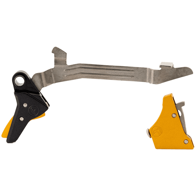 Timney Triggers ALPHAGLOCK34LRGGOLD Alpha Competition 45 ACP/10mm Auto, Gold Straight Trigger, Compatible w/Glock Gen3-4 Timney Triggers ALPHAGLOCK34LRGGOLD Alpha Competition 45 ACP/10mm Auto, Gold Straight Trigger, Compatible w/Glock Gen3-4