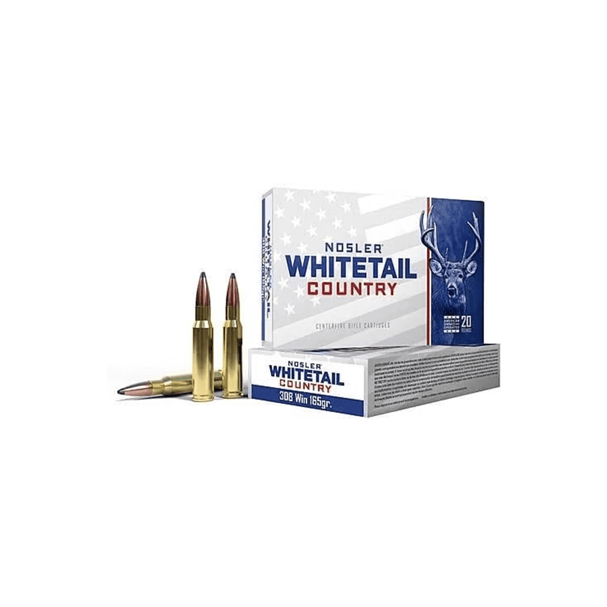 Nosler 40120 Whitetail Country 308Win 165gr Spitzer Boat Tail 20 Per Box Nosler 40120 Whitetail Country 308Win 165gr Spitzer Boat Tail 20 Per Box