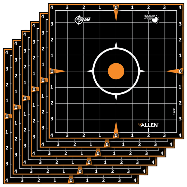 EZ-Aim 15301 Splash Reactive Self-Adhesive Paper Black/Orange 8" Sight-In Grid 6 Pack EZ-Aim 15301 Splash Reactive Self-Adhesive Paper Black/Orange 8" Sight-In Grid 6 Pack