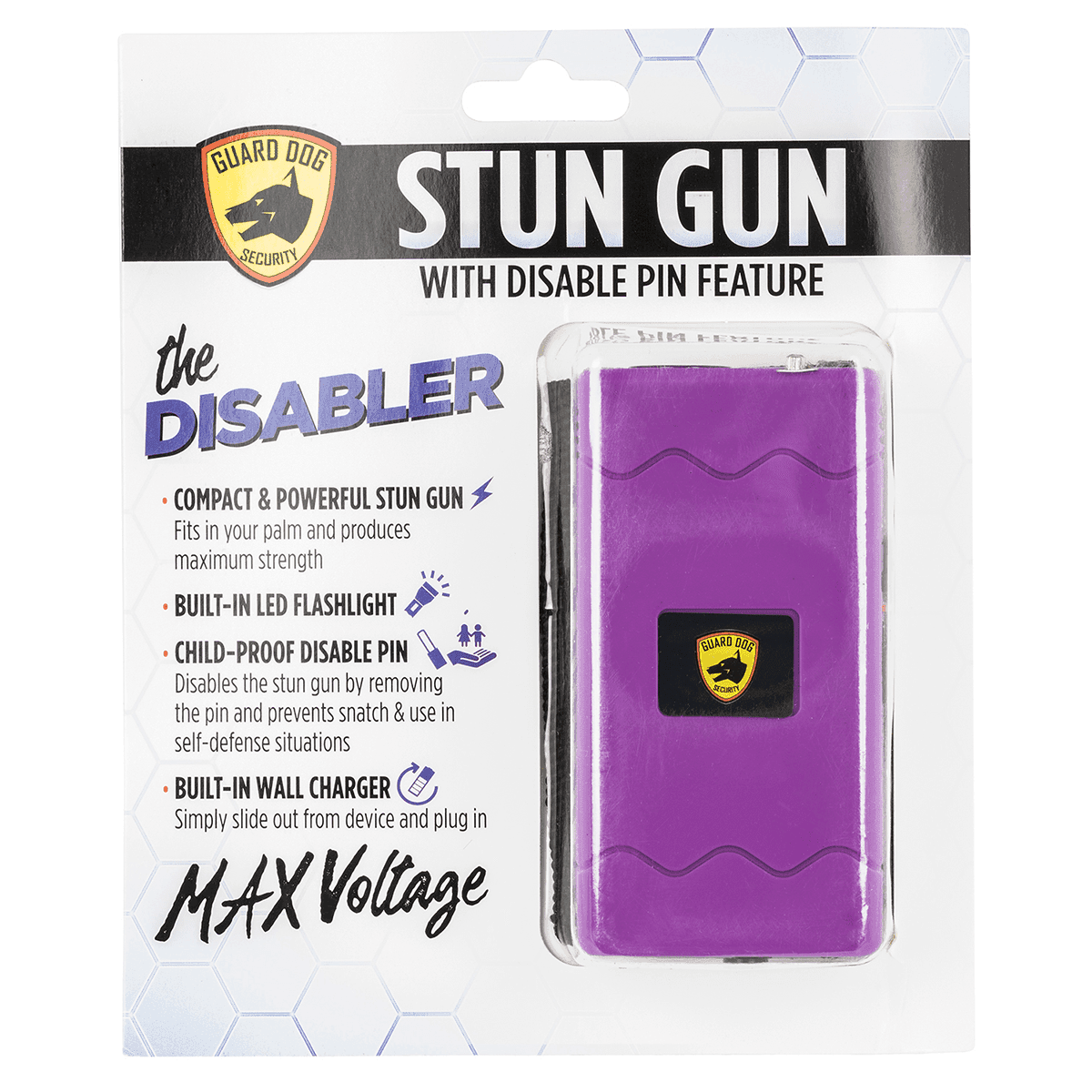Guard Dog SDGDDHVPR Disabler Purple Rubber Coated Stun Gun Guard Dog SDGDDHVPR Disabler Purple Rubber Coated Stun Gun