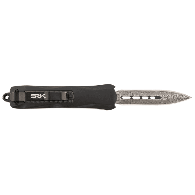 Steel River Knives MA163BDD Spartan Mini 2.70" OTF Dagger Plain Damascus 440C SS Blade/ Black w/Carbon Fiber Inlay Aluminum Zinc Alloy Handle Steel River Knives MA163BDD Spartan Mini 2.70" OTF Dagger Plain Damascus 440C SS Blade/ Black w/Carbon Fiber Inlay Aluminum Zinc Alloy Handle