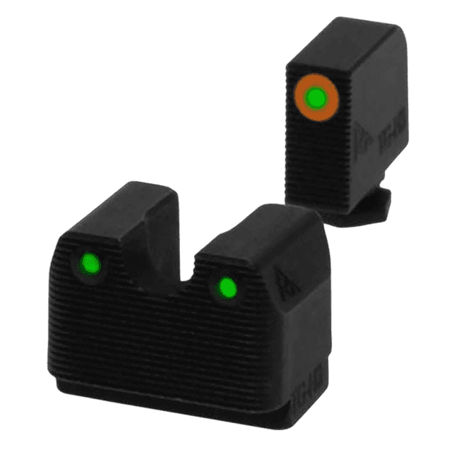 Rival Arms RA4A231G In-Line MOS Night Sights for G17/G19 Green Tritium Orange Outline Front Sight-Green Tritium White Outline Rear Sight Rival Arms RA4A231G In-Line MOS Night Sights for G17/G19 Green Tritium Orange Outline Front Sight-Green Tritium White Outline Rear Sight