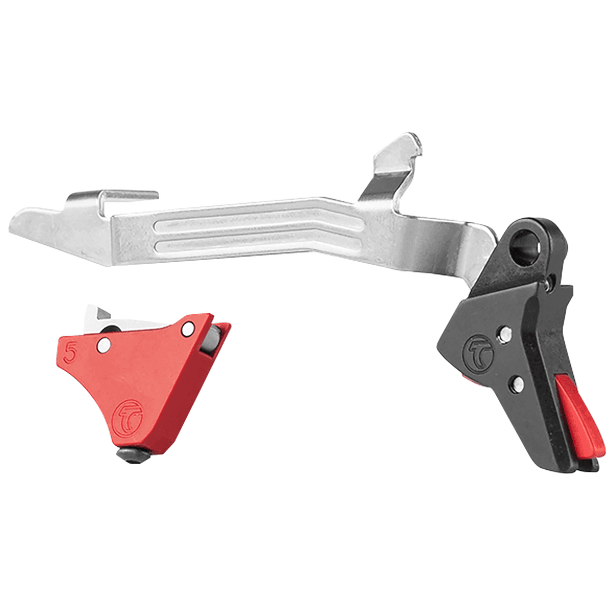 Timney Triggers ALPHAGLOCK5 Alpha Competition 9mm Luger/40 S&W/22 LR, Red Straight Trigger, Compatible w/Glock Gen5 & Glock 44 Timney Triggers ALPHAGLOCK5 Alpha Competition 9mm Luger/40 S&W/22 LR, Red Straight Trigger, Compatible w/Glock Gen5 & Glock 44
