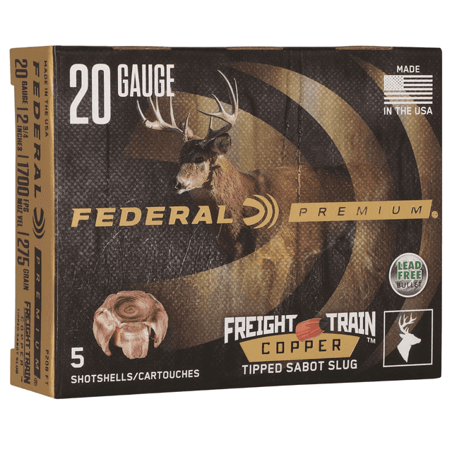 Federal Freight Train Premium SlugShot, 20 Gauge, 5 Per Box/10 Case - P208FT Federal Freight Train Premium SlugShot, 20 Gauge, 5 Per Box/10 Case - P208FT