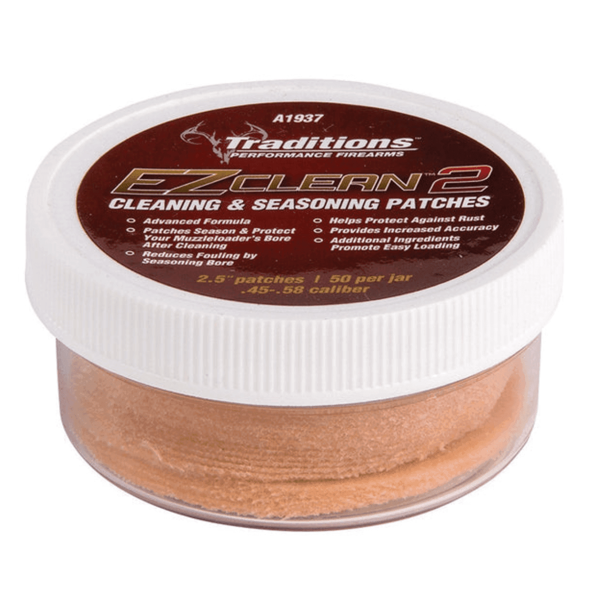 Traditions EZ Clean 2 Cleaning Patches, 45/58 Cal, 50 Pkg - A1937 Traditions EZ Clean 2 Cleaning Patches, 45/58 Cal, 50 Pkg - A1937