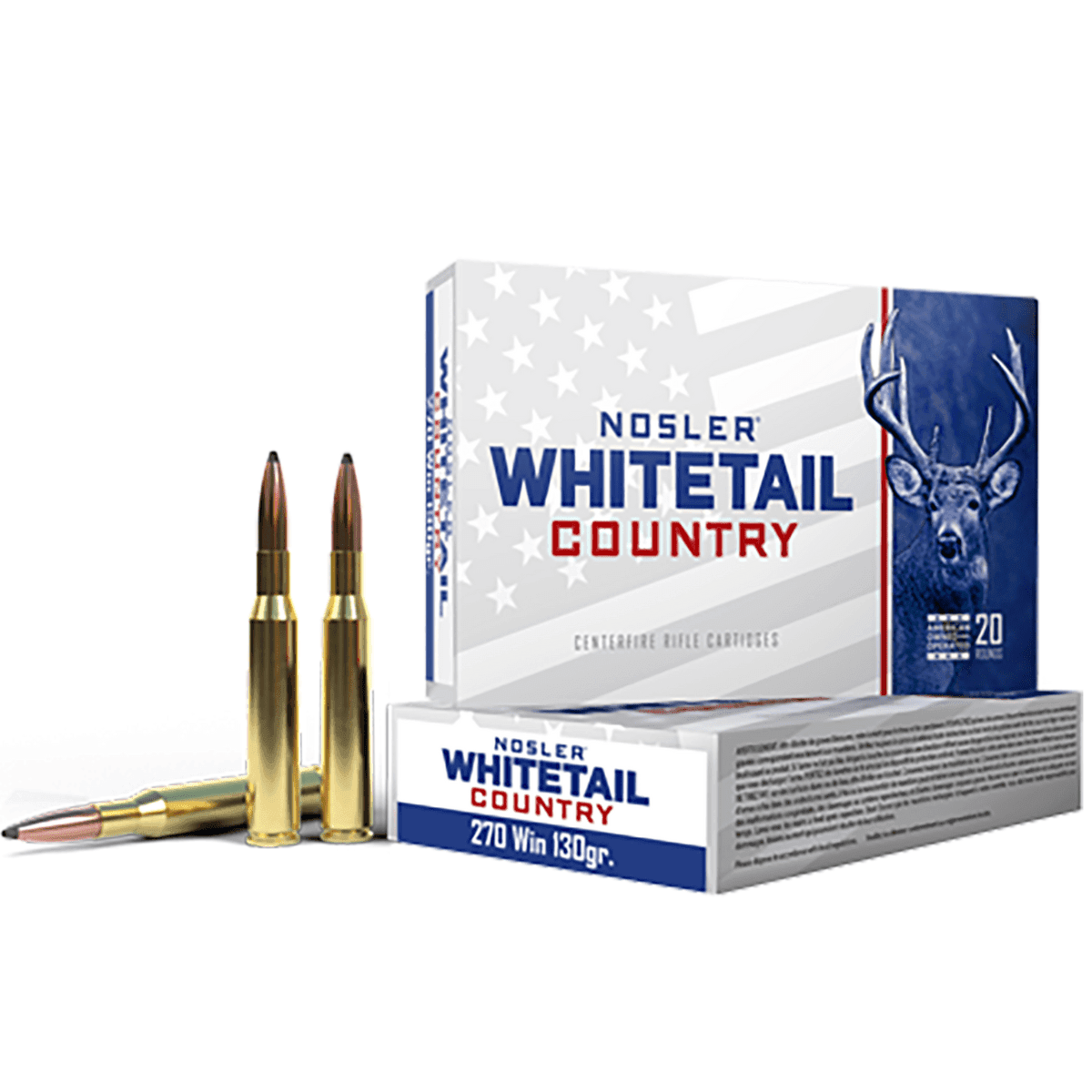 Nosler Whitetail Country Centerfire Rounds, 270 Winchester 20 Per Box - 40110 Nosler Whitetail Country Centerfire Rounds, 270 Winchester 20 Per Box - 40110