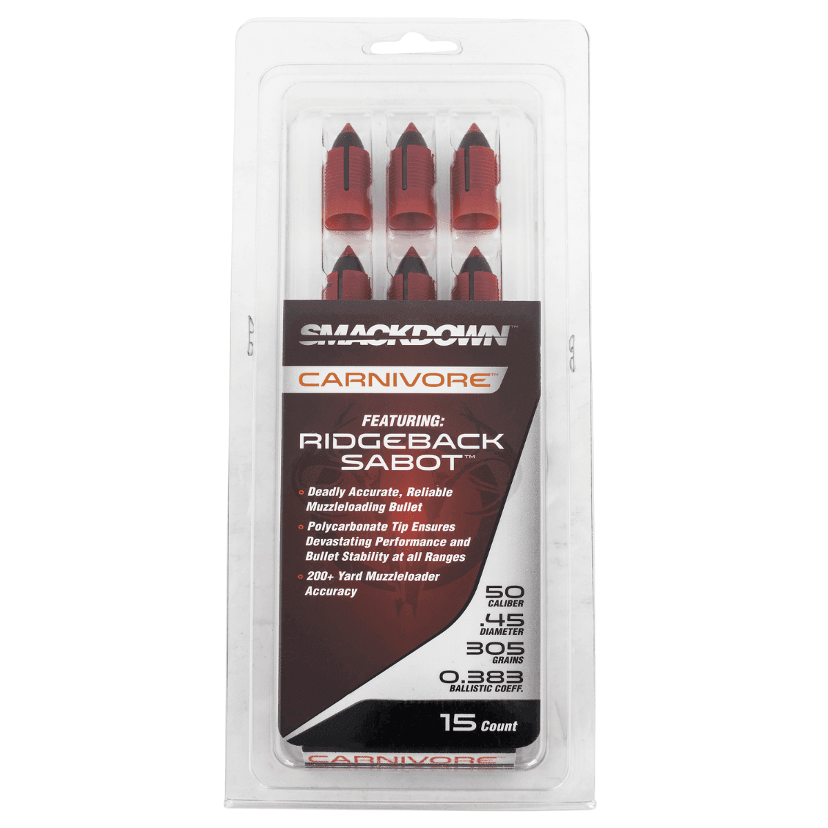 Traditions Smackdown Carnivore Bullets, 50 Cal 15/Box - A2011 Traditions Smackdown Carnivore Bullets, 50 Cal 15/Box - A2011
