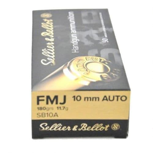 Sellier & Bellot 10mm Auto 180 grain FMJ 50 Rounds Per Box Sellier & Bellot 10mm Auto 180 grain FMJ 50 Rounds Per Box