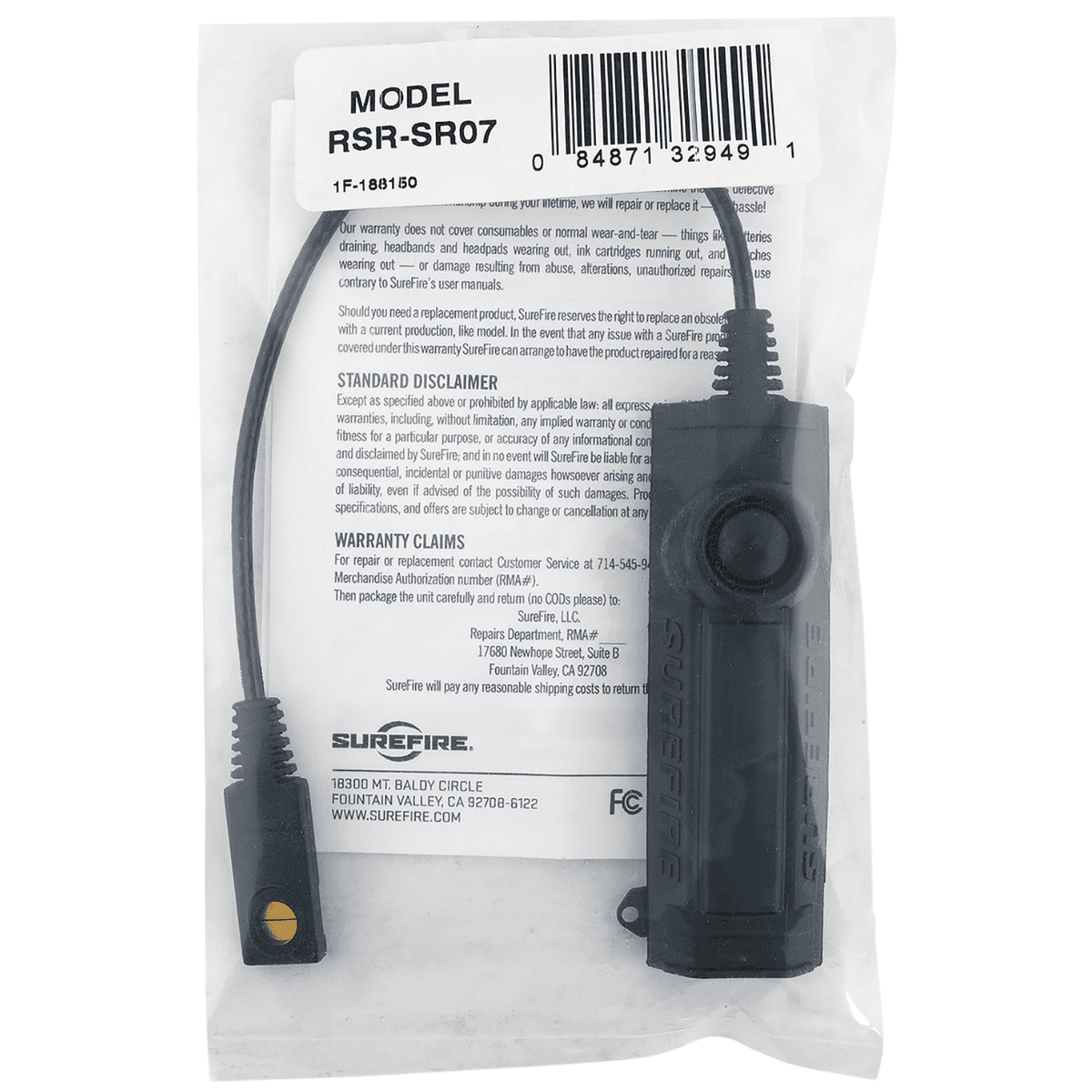 SureFire Remote Switch, Black - RSRSR07 SureFire Remote Switch, Black - RSRSR07