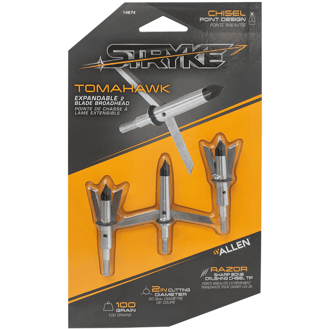 Allen Tomahawk Expandable Broadhead Arrow Tips, 3 Pack - 14674 Allen Tomahawk Expandable Broadhead Arrow Tips, 3 Pack - 14674