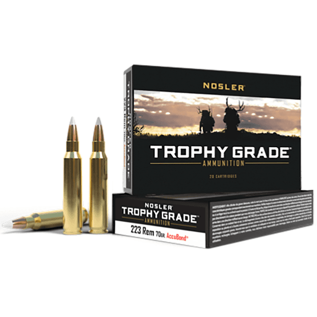 Nosler Trophy Grade Rounds, 223 Rem 20 Per Box - 61036 Nosler Trophy Grade Rounds, 223 Rem 20 Per Box - 61036