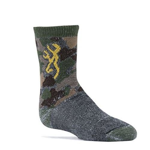 Browning Boys Wool Blend Camo Crew Socks - Camo Olive Browning Boys Wool Blend Camo Crew Socks - Camo Olive