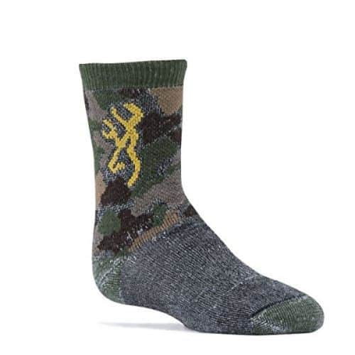 Browning Boys Wool Blend Camo Crew Socks - Camo Olive Browning Boys Wool Blend Camo Crew Socks - Camo Olive