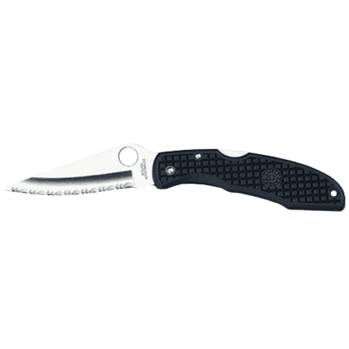 Spyderco Endura Knife, 3.75" Folding Clip Point Serrated Includes Pocket Clip - C10SBK Spyderco Endura Knife, 3.75" Folding Clip Point Serrated Includes Pocket Clip - C10SBK