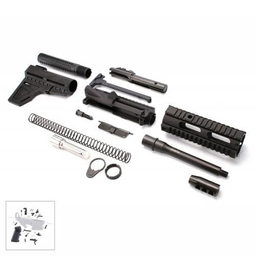 TGI AR-15 9MM Pistol Kit with 7" Barrel and 7" Quad Rail with LPK- RK9-7.5-FAR07-SW TGI AR-15 9MM Pistol Kit with 7" Barrel and 7" Quad Rail with LPK- RK9-7.5-FAR07-SW
