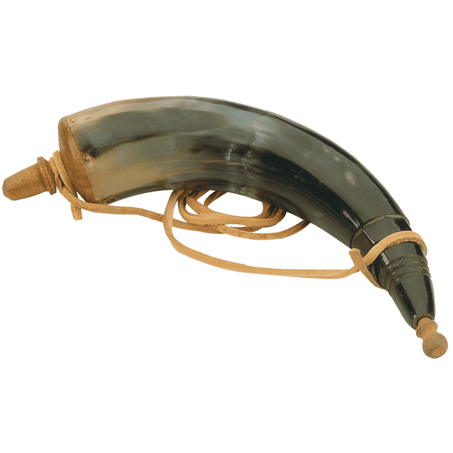 Traditions Authentic Powder Horn, with Sling and Wood Cap - A1252 Traditions Authentic Powder Horn, with Sling and Wood Cap - A1252