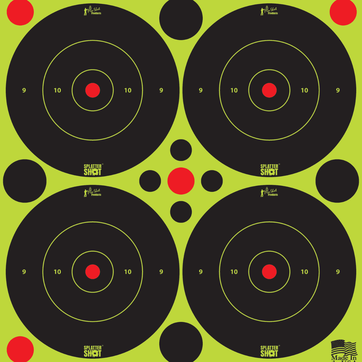 Pro-Shot SplatterShot Self-Adhesive Paper Target, 3" Bullseye 12Pack/48Targets - 3BGREEN48 Pro-Shot SplatterShot Self-Adhesive Paper Target, 3" Bullseye 12Pack/48Targets - 3BGREEN48