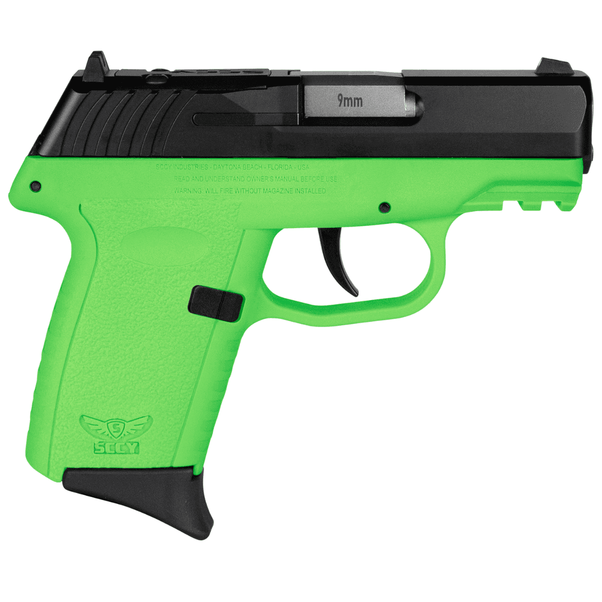 SCCY Industries CPX-2 Gen3 RDR Pistol, Lime Green 3.10" Barrel 10+1rd 9mm Luger - CPX2CBLGRDRG3 SCCY Industries CPX-2 Gen3 RDR Pistol, Lime Green 3.10" Barrel 10+1rd 9mm Luger - CPX2CBLGRDRG3