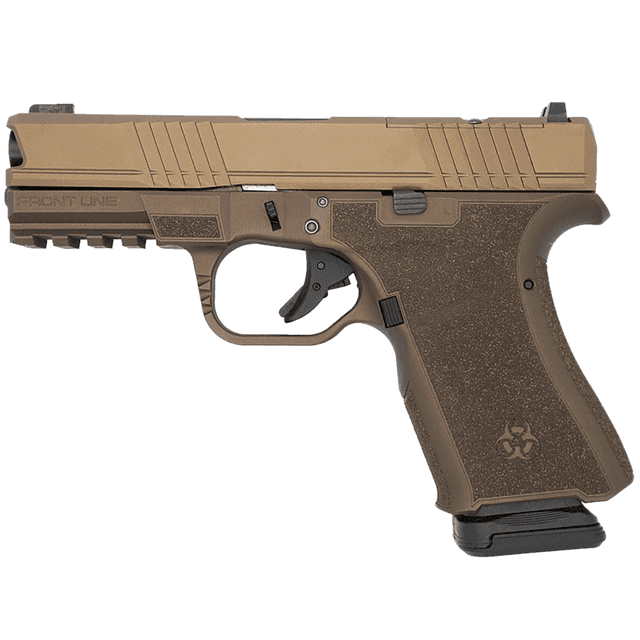 Black Rain Ordnance Frontline Pistol, Midnight/Burnt Bronze 15+1rd 4" Barrel 9mm Luger - FL9MMMBBBRNZ Black Rain Ordnance Frontline Pistol, Midnight/Burnt Bronze 15+1rd 4" Barrel 9mm Luger - FL9MMMBBBRNZ