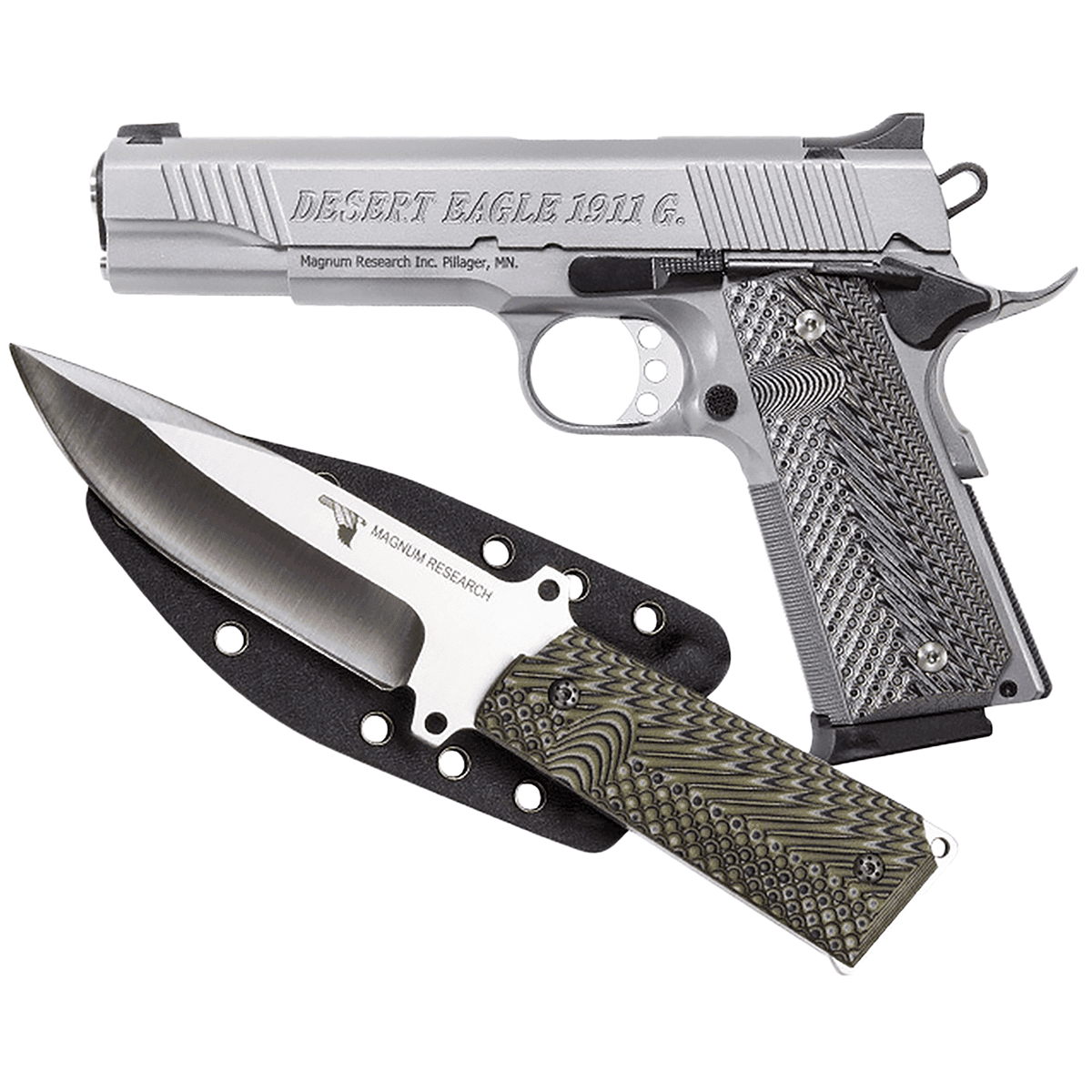 Magnum Research DE1911GSS-K Desert Eagle 1911 w/ 1911 Fixed Blade Knife 45 ACP Pistol Magnum Research DE1911GSS-K Desert Eagle 1911 w/ 1911 Fixed Blade Knife 45 ACP Pistol