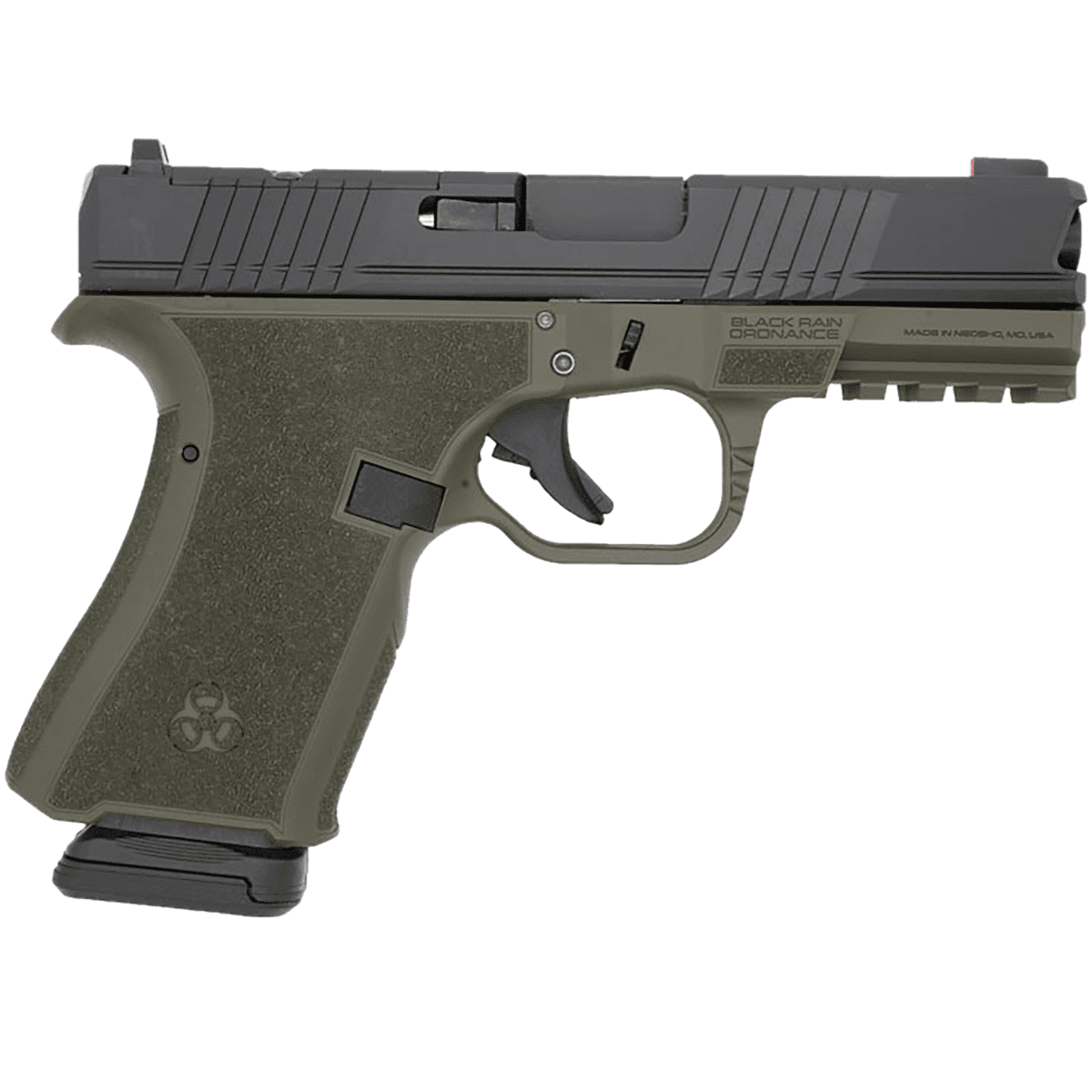 Black Rain Ordnance Frontline Pistol, OD Green/Black 4" Barrel 15+1rd 9mm Luger - FL9MMODBLK Black Rain Ordnance Frontline Pistol, OD Green/Black 4" Barrel 15+1rd 9mm Luger - FL9MMODBLK