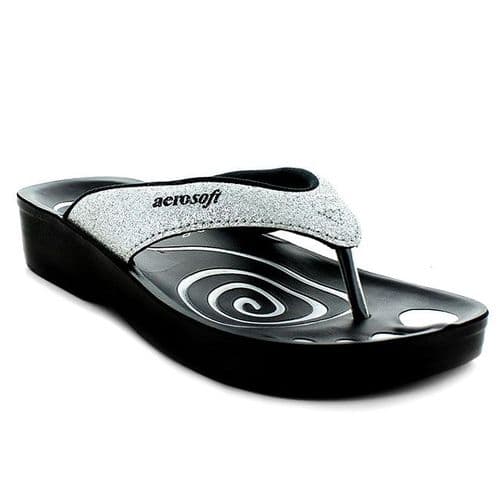 Aerosoft Women's Thong Sandals - Gliteratti - Silver Aerosoft Women's Thong Sandals - Gliteratti - Silver