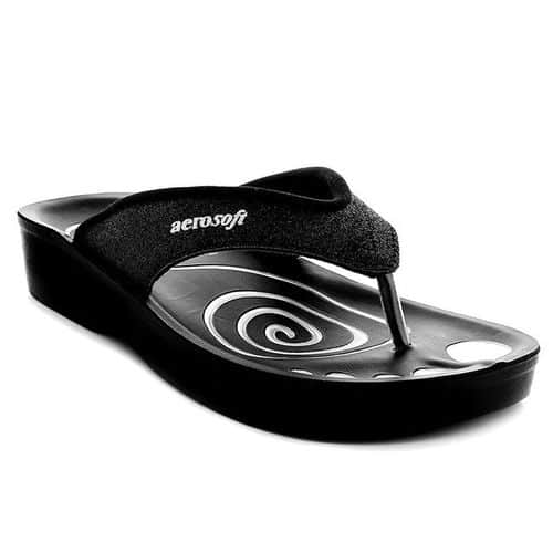 Aerosoft Women's Thong Sandals - Gliteratti - Black Aerosoft Women's Thong Sandals - Gliteratti - Black