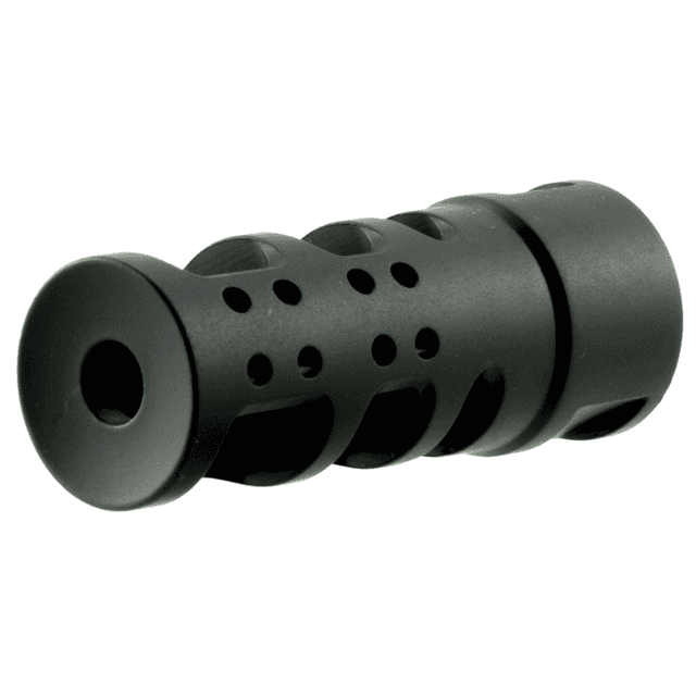 Spikes Tactical R2 Muzzle Brake, Black Nitride 416R Stainless Steel with 1/2"-28 tpi Threads for 5.56x45mm NATO - SBV1065 Spikes Tactical R2 Muzzle Brake, Black Nitride 416R Stainless Steel with 1/2"-28 tpi Threads for 5.56x45mm NATO - SBV1065