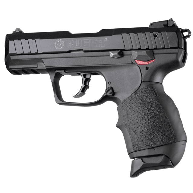 Hogue HandAll Jr. Grip Sleeve, Small Size made of Rubber with Textured Black Finish & Finger Groove for Most 22, 25 & 38 Pistols - 18000 Hogue HandAll Jr. Grip Sleeve, Small Size made of Rubber with Textured Black Finish & Finger Groove for Most 22, 25 & 38 Pistols - 18000