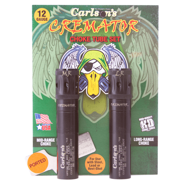 Carlson's Choke Tubes Cremator Choke, Optima HP Mid/Long Range Ported 17-4 Stainless Steel Beretta 12 Gauge - 11562 Carlson's Choke Tubes Cremator Choke, Optima HP Mid/Long Range Ported 17-4 Stainless Steel Beretta 12 Gauge - 11562