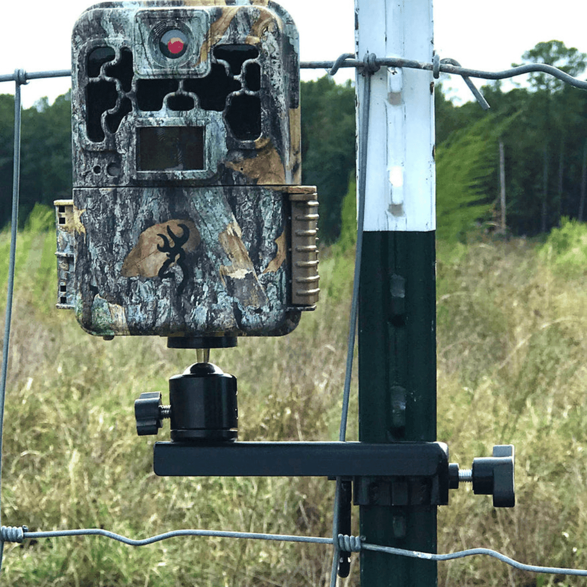 Browning Trail Cameras T-Post Mount, Black Powder Coated Steel Fits Browning Trail Cameras - CTM Browning Trail Cameras T-Post Mount, Black Powder Coated Steel Fits Browning Trail Cameras - CTM