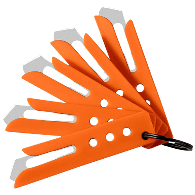 Hogue Expel Blade Guard, Orange Nylon Includes 5 #60 High Carbon Steel Blade, 5 Guards & 1 Key Ring - 35884 Hogue Expel Blade Guard, Orange Nylon Includes 5 #60 High Carbon Steel Blade, 5 Guards & 1 Key Ring - 35884