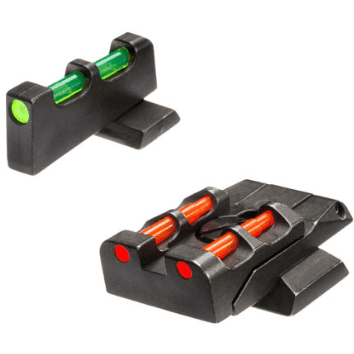 HiViz S&W M&P Adjustable Sight Set, Green Fiber Optic Front Sight-Orange Fiber Optic Rear Sight - SWMPE21 HiViz S&W M&P Adjustable Sight Set, Green Fiber Optic Front Sight-Orange Fiber Optic Rear Sight - SWMPE21