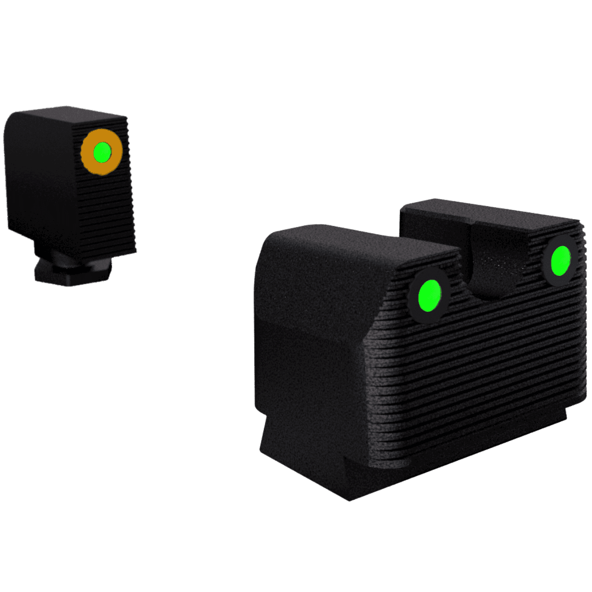 Rival Arms Night Sights for Glock MOS, Green Tritium Orange Outline Front Sight-Green Tritium Black Outline Rear Sight Glock 17/19 - RA3A231G Rival Arms Night Sights for Glock MOS, Green Tritium Orange Outline Front Sight-Green Tritium Black Outline Rear Sight Glock 17/19 - RA3A231G
