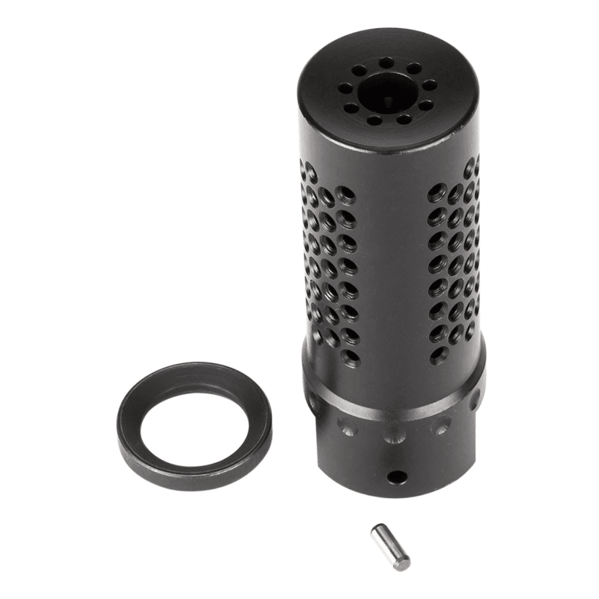 Spikes Tactical Dynacomp Extreme Muzzle Brake, Black Nitride 416R Stainless Steel 1/2"-28 tpi Threads For 5.56x45mm NATO - SBV1017 Spikes Tactical Dynacomp Extreme Muzzle Brake, Black Nitride 416R Stainless Steel 1/2"-28 tpi Threads For 5.56x45mm NATO - SBV1017