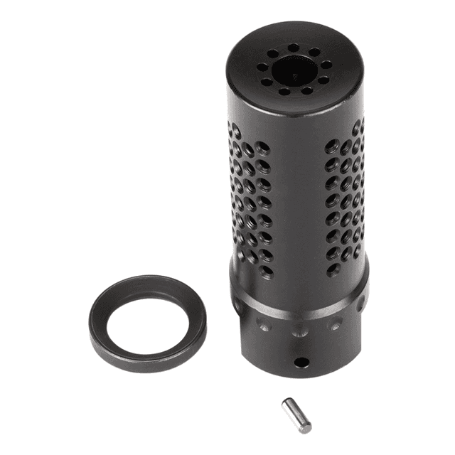 Spikes Tactical Dynacomp Extreme Muzzle Brake, Black Nitride 416R Stainless Steel 1/2"-28 tpi Threads For 5.56x45mm NATO - SBV1017 Spikes Tactical Dynacomp Extreme Muzzle Brake, Black Nitride 416R Stainless Steel 1/2"-28 tpi Threads For 5.56x45mm NATO - SBV1017