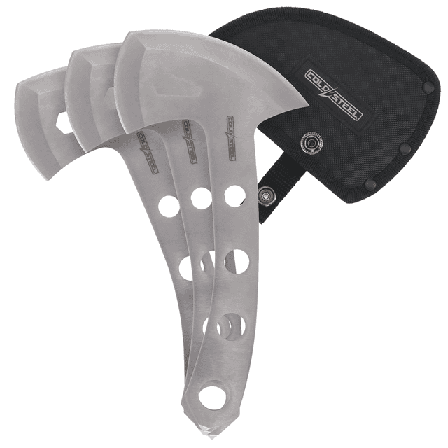 Cold Steel Throwing Axes, 5" Plain 420 Stainless Steel Blade Set of 3 - CSTH50AX3PK Cold Steel Throwing Axes, 5" Plain 420 Stainless Steel Blade Set of 3 - CSTH50AX3PK