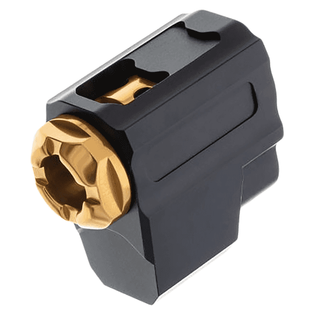 Tyrant CNC Compensator, Black/Gold Aluminum 9mm Sig P365 - TDP365COMPBLK/GOLD Tyrant CNC Compensator, Black/Gold Aluminum 9mm Sig P365 - TDP365COMPBLK/GOLD