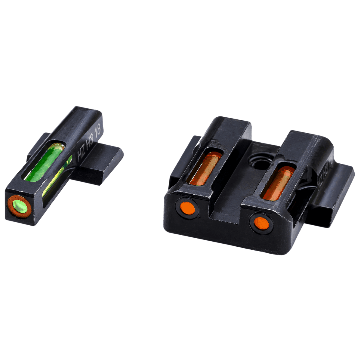 HiViz LiteWave H3 Sight Set for S&W Shield, Green Tritium Orange Outline Front Sight-Orange Fiber Optic Rear Sight - MPSN621 HiViz LiteWave H3 Sight Set for S&W Shield, Green Tritium Orange Outline Front Sight-Orange Fiber Optic Rear Sight - MPSN621