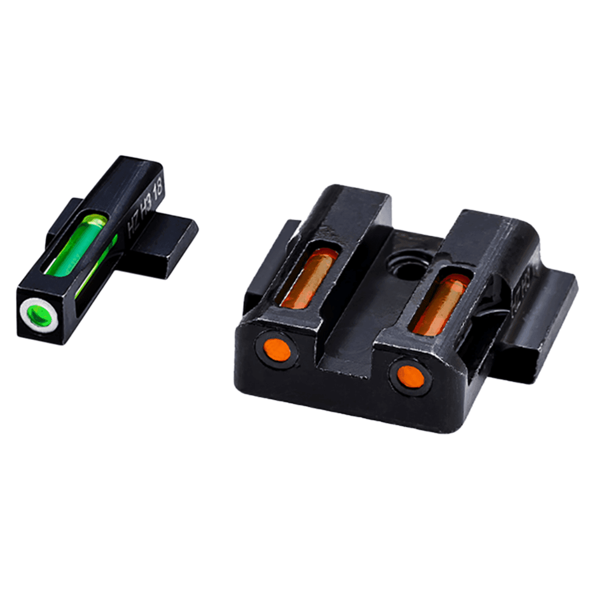 HiViz LiteWave H3 Sight Set for S&W Shield, Green Tritium White Outline Front Sight-Orange Fiber Optic Rear Sight - MPSN421 HiViz LiteWave H3 Sight Set for S&W Shield, Green Tritium White Outline Front Sight-Orange Fiber Optic Rear Sight - MPSN421