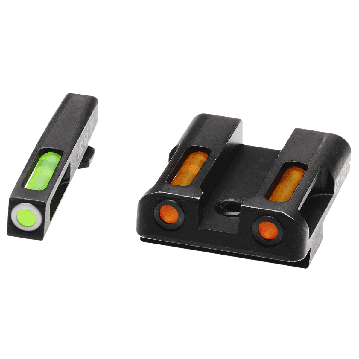HiViz LiteWave H3 Sight Set for Glock, Green Tritium White Outline Front Sight-Orange Fiber Optic Rear Sight - GLN425 HiViz LiteWave H3 Sight Set for Glock, Green Tritium White Outline Front Sight-Orange Fiber Optic Rear Sight - GLN425