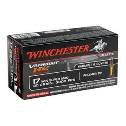 Winchester Ammo Varmint HV 17 WSM 20 gr Polymer Tip - S17W20 Winchester Ammo Varmint HV 17 WSM 20 gr Polymer Tip - S17W20