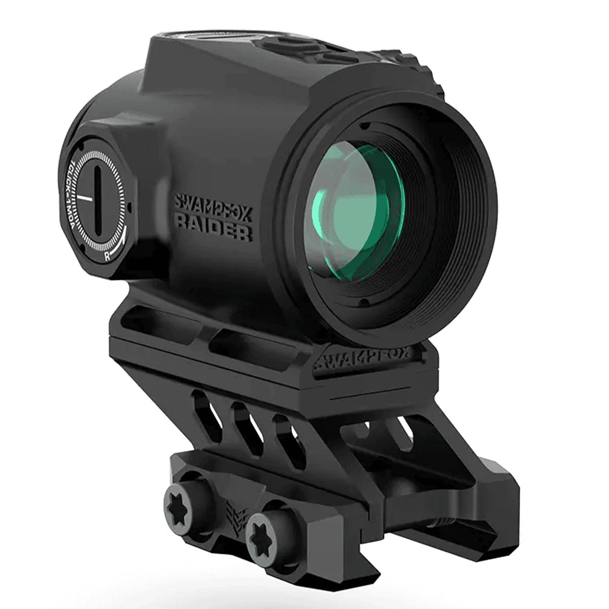 Swampfox Optics RMPS120RB Raider Micro Prism Black 1x 20mm Tube 6 MOA Green Dot Reticle Red Laser Swampfox Optics RMPS120RB Raider Micro Prism Black 1x 20mm Tube 6 MOA Green Dot Reticle Red Laser