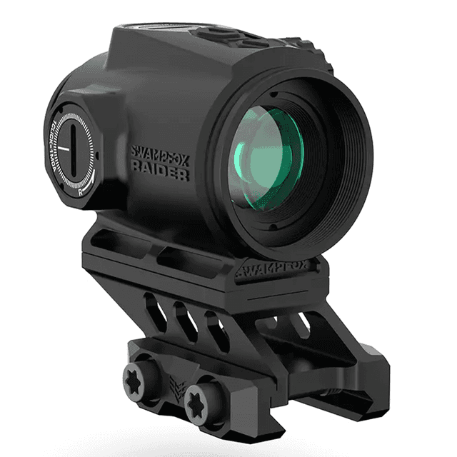 Swampfox Optics RMPS120RB Raider Micro Prism Black 1x 20mm Tube 6 MOA Green Dot Reticle Red Laser Swampfox Optics RMPS120RB Raider Micro Prism Black 1x 20mm Tube 6 MOA Green Dot Reticle Red Laser