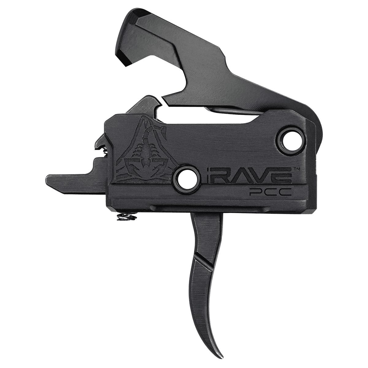 Rise Armament Rave Pistol Caliber Carbine Trigger, Single-Stage Curved Trigger 3.50 lbs Draw Weight & Black AR-Platform - T017PCCBLK Rise Armament Rave Pistol Caliber Carbine Trigger, Single-Stage Curved Trigger 3.50 lbs Draw Weight & Black AR-Platform - T017PCCBLK