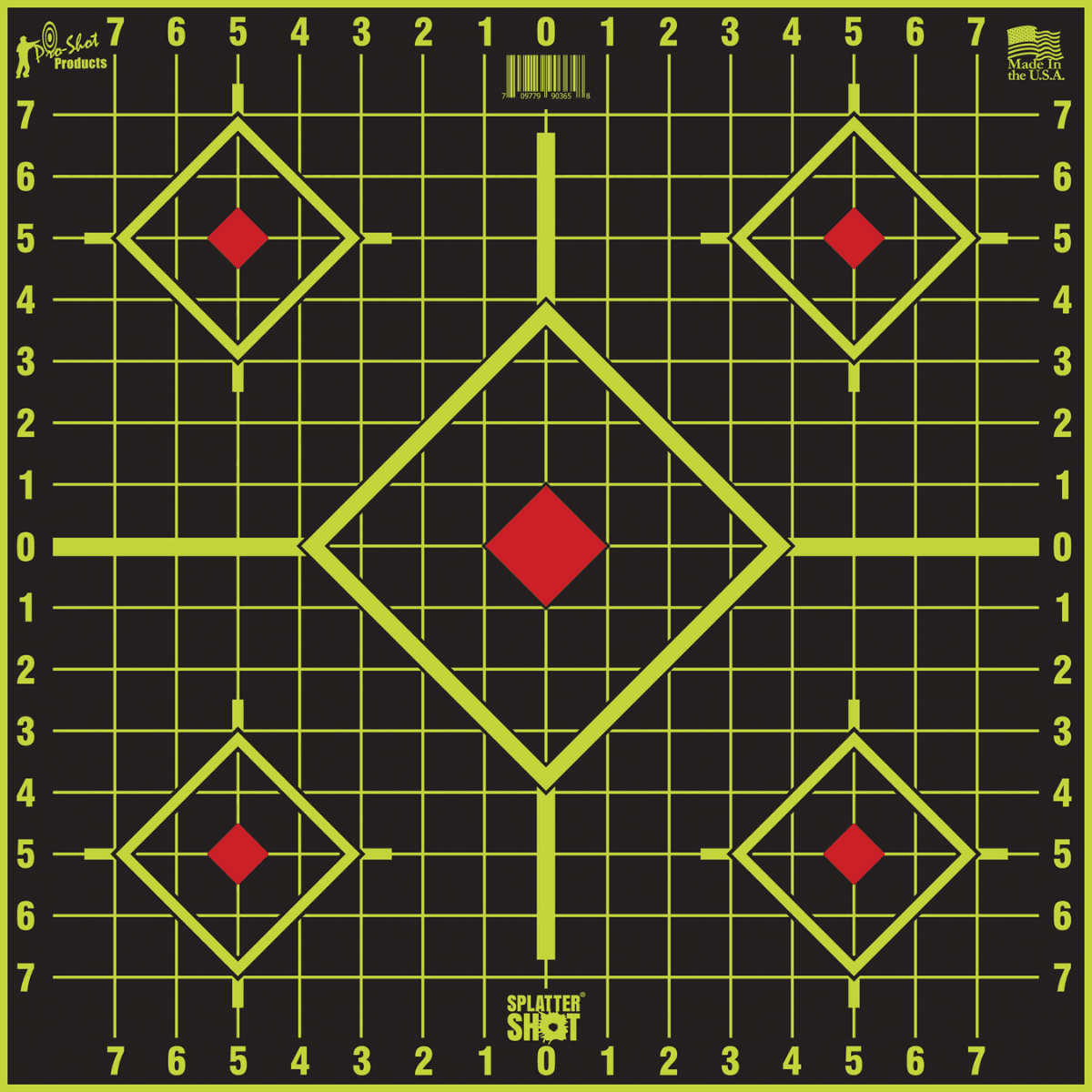 Pro-Shot SplatterShot Sight-In Targets, Self-Adhesive Paper Black/Green 17.75" 5-Diamond 5 Pack - 1775SI5PK Pro-Shot SplatterShot Sight-In Targets, Self-Adhesive Paper Black/Green 17.75" 5-Diamond 5 Pack - 1775SI5PK