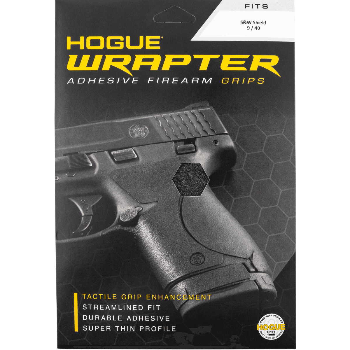 Hogue Wrapter Adhesive Grip, Made Of Heavy Grit With Black Finish For S&W M&P Shield 9, 40 - 18449 Hogue Wrapter Adhesive Grip, Made Of Heavy Grit With Black Finish For S&W M&P Shield 9, 40 - 18449